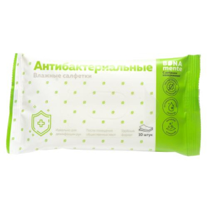 Салфетки влажные Бона менте антибактериальные №10