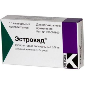 Эстрокад суппозитории вагинальные 0.5мг №10