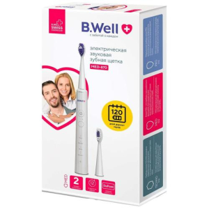 Би велл зубная щетка электрическая звуковая med-870 белая