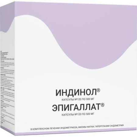 Индинол + эпигаллат капсулы 300мг + 500мг №240 (120 + 120)