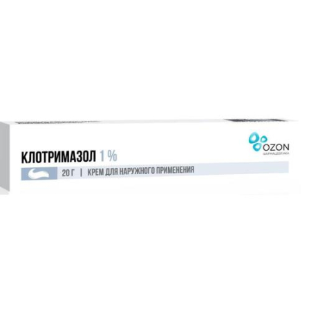 Клотримазол крем для наружного применения 1% 20г