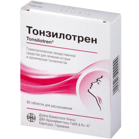 Тонзилотрен таблетки для рассасывания гомеопатические №60 