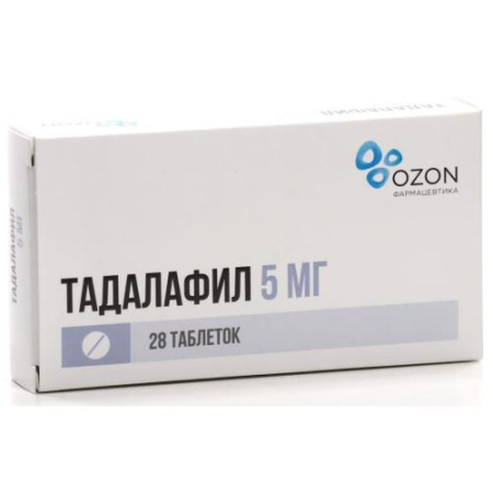 Тадалафил таблетки покрытые пленочной оболочкой 5мг №28/озон
