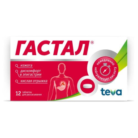 Гастал таблетки для рассасывания №12