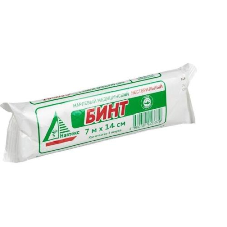 Навтекс бинт медицинский марлевый не стерильный 7мх14см