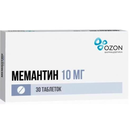 Мемантин таблетки покрытые пленочной оболочкой 10мг №30/озон