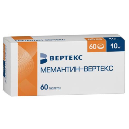 Мемантин-вертекс таблетки покрытые пленочной оболочкой 10мг №60