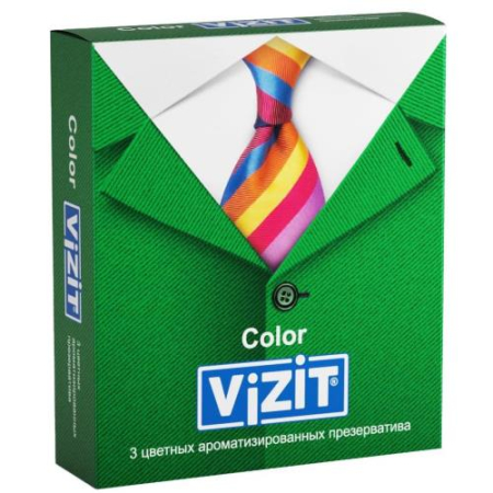 Визит презервативы №3 колор ароматизированные