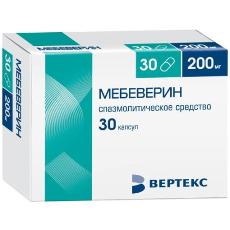Мебеверин-вертекс капсулы с пролонгированным высвобождением 200мг №30