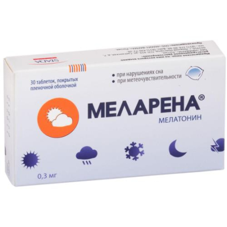Меларена таблетки покрытые пленочной оболочкой 0.3мг №30