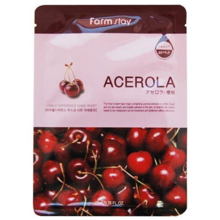 Фармстей маска для лица тканевая 23мл экстракт ацеролы