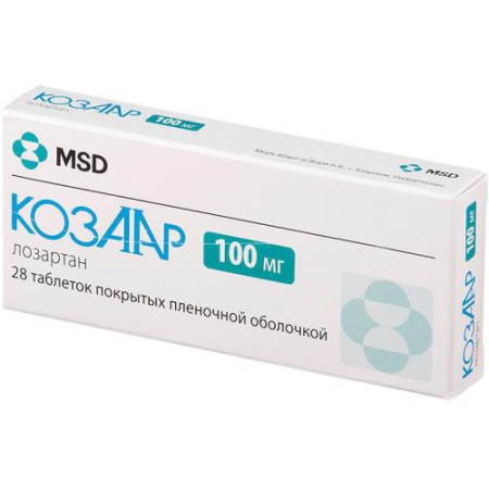 Козаар таблетки покрытые пленочной оболочкой 100мг №28 