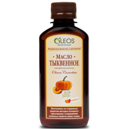 Олеос масло пищевое 200мл тыквенное