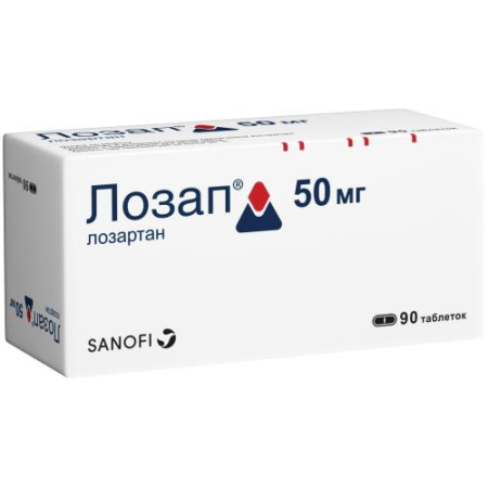 Лозап таблетки покрытые пленочной оболочкой 50мг №90 