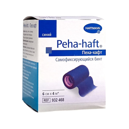 Пеха-хафт бинт эластичный самофиксирующийся 6смх4м синий