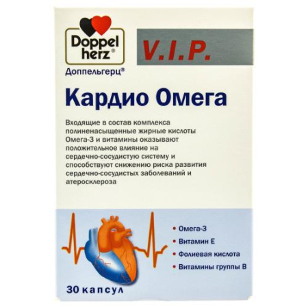 Доппельгерц в.и.п кардио омега капсулы №30