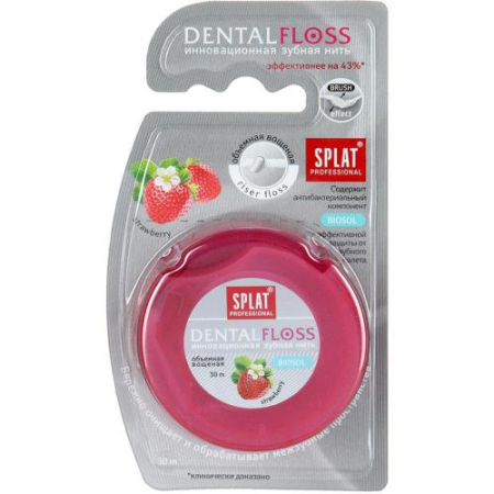 Сплат профешнл дентал флос зубная нить 30м клубника