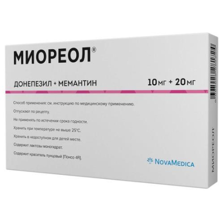 Миореол таблетки покрытые пленочной оболочкой 10мг+20мг №28