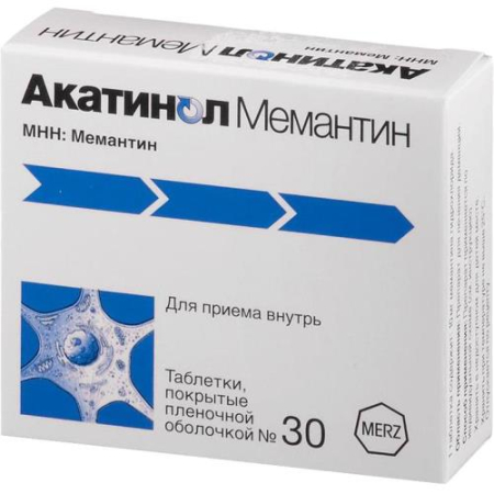 Акатинол мемантин таблетки покрытые пленочной оболочкой 10мг №30 