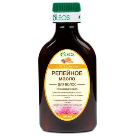 Олеос репейное масло 100мл с прополисом