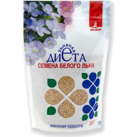 Биокор льняная диета семена 200г белого льна