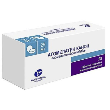 Агомелатин таблетки покрытые пленочной оболочкой 25мг №28