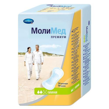Молимед премиум прокладки урологические №14 мини жен