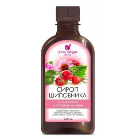 Сироп шиповника эхинацея + малина 200мл. /алтай-селигор/