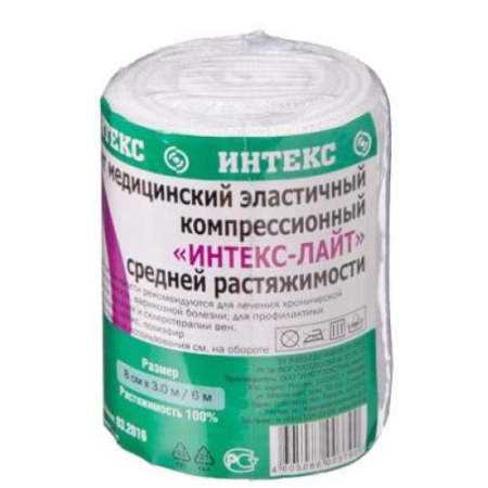 Интекс бинт эластичный компрессионный ср 8смх3м застежка