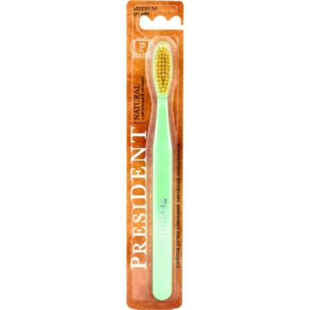 Президент зубная щетка натурал. щетина средняя