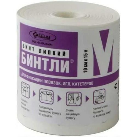 Бинтли-м бинт липкий проницаемый 10смх15м