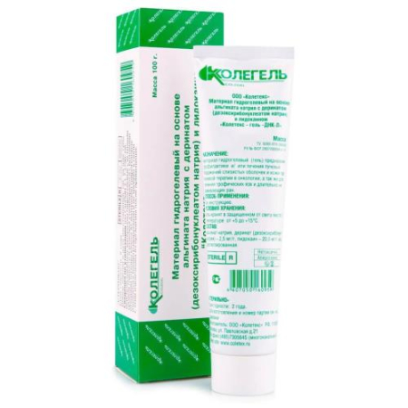 Колетекс колегель днк-л гидрогель 100г деринат + лидокаин