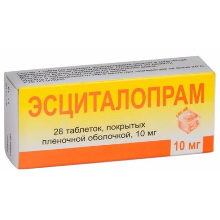 Эсциталопрам таблетки покрытые пленочной оболочкой 10мг №28