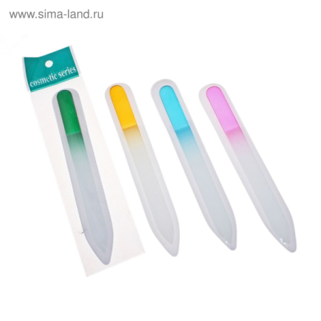 Маникюр пилка стекл.14см градиент цвет микс