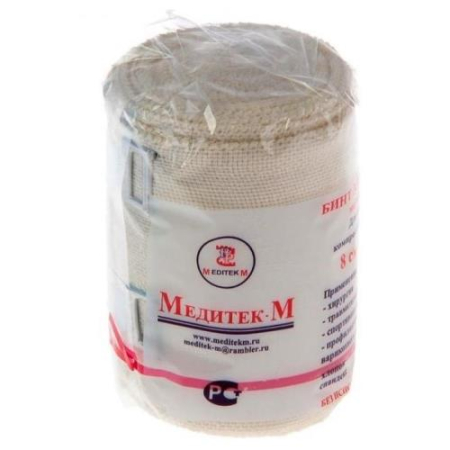 Медитек бинт медицинский эластичный вр 8х300см застежка