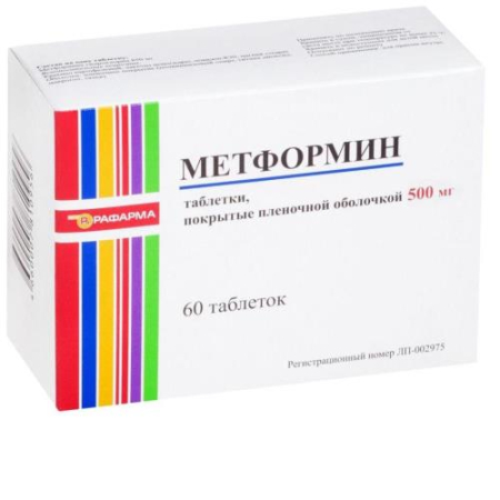 Метформин таблетки покрытые пленочной оболочкой 500мг №60