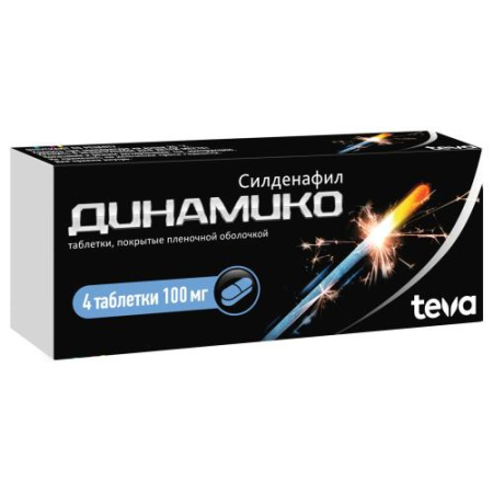 Динамико таблетки покрытые пленочной оболочкой 100мг №4 