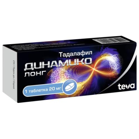 Динамико лонг таблетки покрытые пленочной оболочкой 20мг №1/Тева