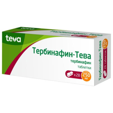 Тербинафин-тева таблетки 250мг №28