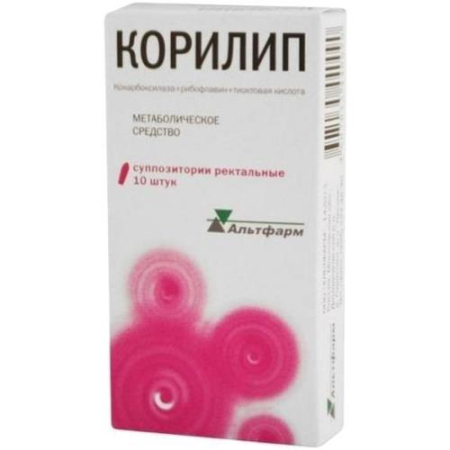 Корилип суппозитории ректальные 25мг + 2мг + 12мг №10