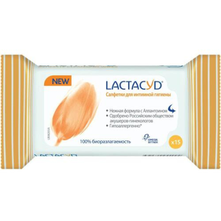 Лактацид  салфетки для интимной гигиены №15 экстракт тимьяна