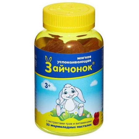 Здравландия зайчонок пастилки жевательные мармеладные 6г №30  для детей 3+ бад