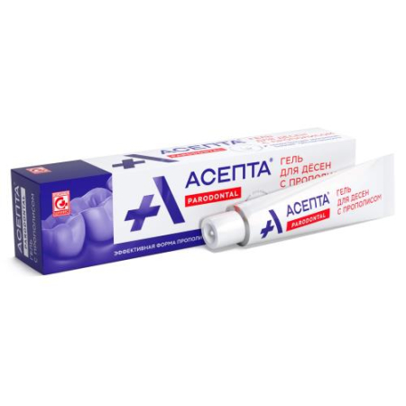 Асепта пародонтал гель 10г д/десен прополис