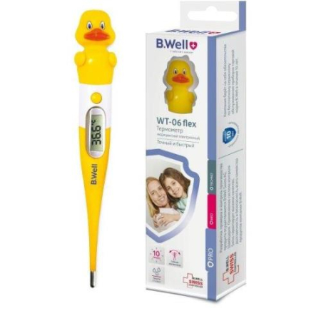 Би велл термометр электронный wt-06 флекс детск. утенок/кролик