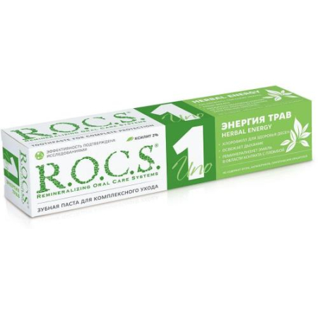 Рокс уно зубная паста 74г энергия трав