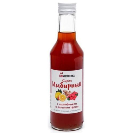 Биоинвентика имбирный сироп 250мл шиповник + лимон