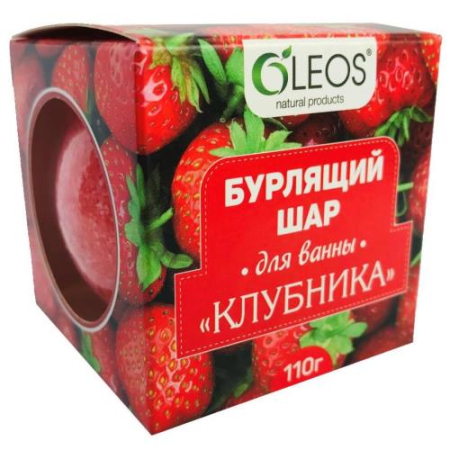 Олеос шар бурлящий для ванн 110г клубника