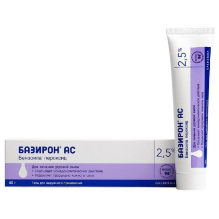 Базирон ас гель для наружного применения 2.5% 40г