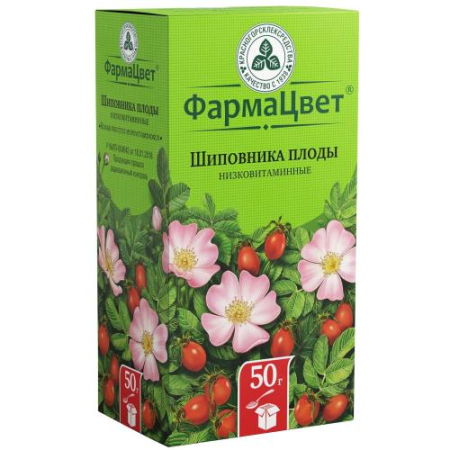 Шиповника плоды низковитаминные плоды цельные 50г