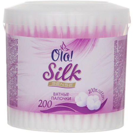 Ола силк сенс палочки ватные №200 коттон (банка)